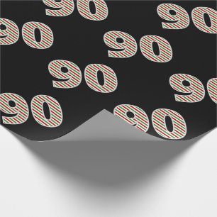 Papel De Regalo El 90º evento "90" en el Día del Navidad, rojo, bl