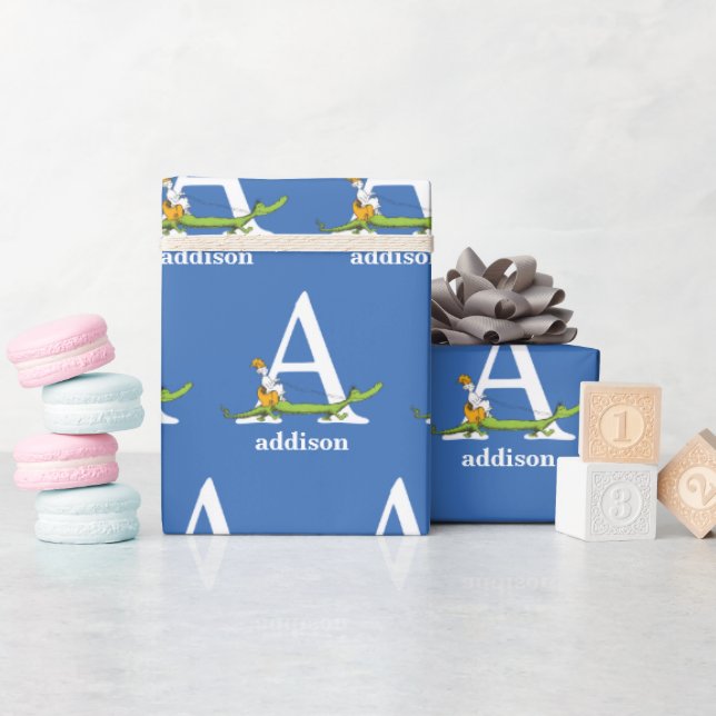 Papel De Regalo El ABC de Dr. Seuss: Letra A - Blanco | Agrega tu  (Baby Shower)