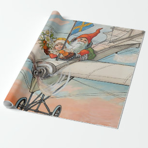Papel De Regalo “El aeroplano de Navidad” de Jenny Nystrom
