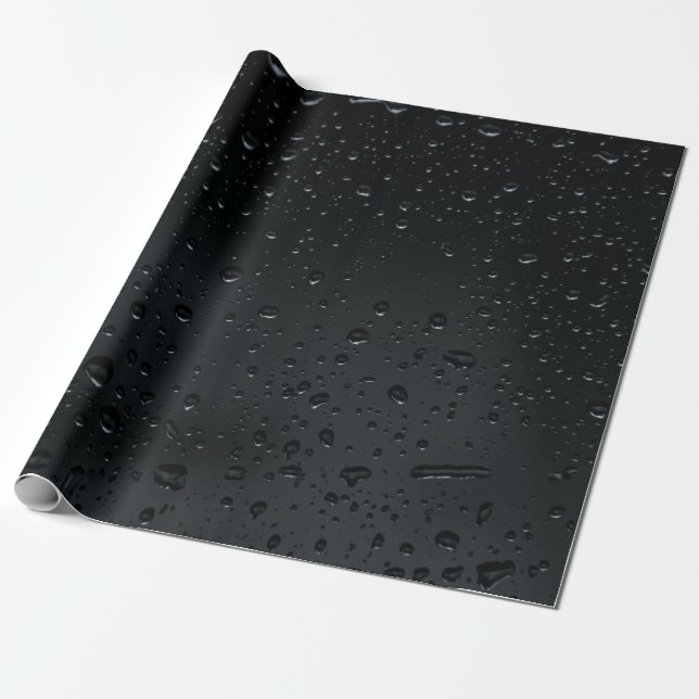 Papel De Regalo el agua cae sobre la ventana negra (Desenrollado)