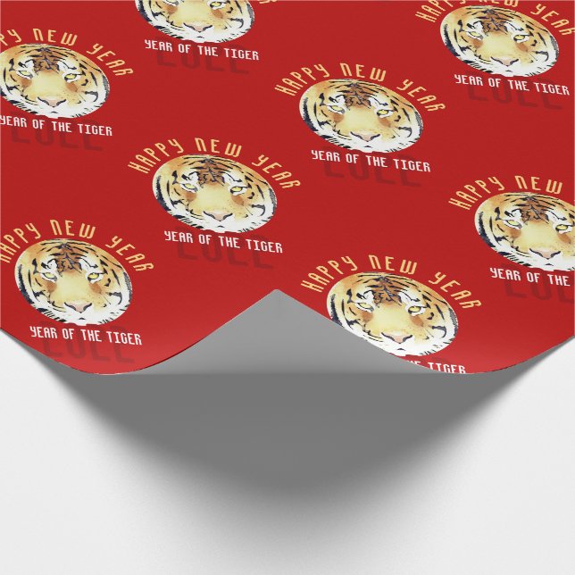 Papel De Regalo El agua del tigre rojo, el zodiaco del año nuevo c (Esquina)