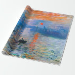 Papel De Regalo El amanecer de Claude Monet<br><div class="desc">"Sunrise" (El amanecer) de Claude Monet es un cuadro famoso que se creó en 1872. Representa el sol que se eleva sobre el puerto de Le Havre, una ciudad en Francia donde Monet nació. El cuadro es conocido por sus colores vivos y su ambiente nebuloso, que capta la belleza y...</div>