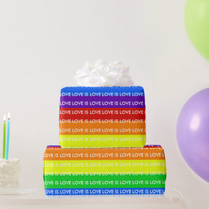 Papel De Regalo El amor arcoiris es amor Orgullo gay LGBTQ hermoso