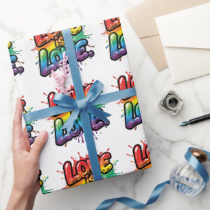 Papel De Regalo El Amor es Amor - Arte de Cita de Orgullo de Arcoí