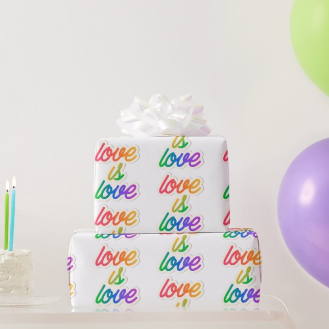 Papel De Regalo El amor es amor LGBT Wrapee Paper - Orgullo arcoir (Regalos de fiesta)
