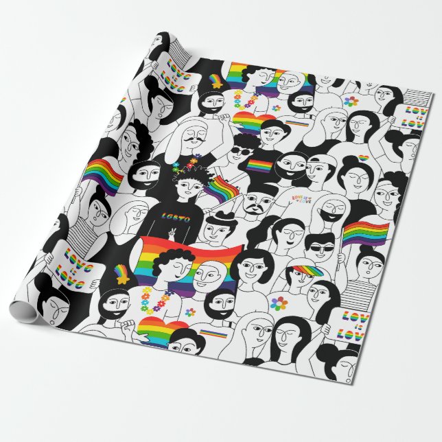 Papel De Regalo el amor es amor, LGBTQ+ (Desenrollado)