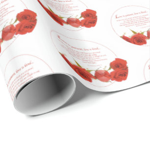 Papel De Regalo El amor es Rosa Roja Paciente