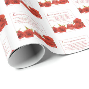 Papel De Regalo El amor es Rosa Roja Paciente