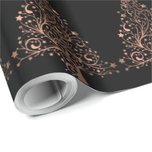 Papel De Regalo El árbol de navidad protagoniza el cobre metálico