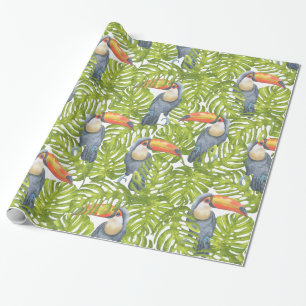 Papel De Regalo El árbol del pájaro de la selva de Toucan sale d