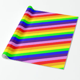 Papel De Regalo El arco iris clásico raya multi intrépido