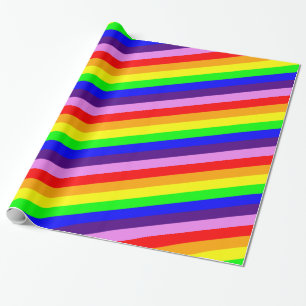 Papel De Regalo El arco iris clásico raya multi intrépido