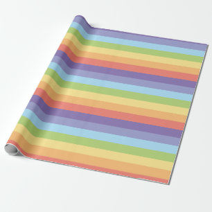 Papel De Regalo El arco iris en colores pastel raya orgullo gay
