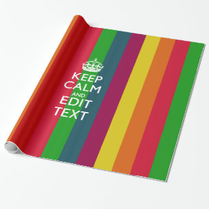Papel De Regalo El Arcoiris Colorido Mantenga La Calma Y Su Person