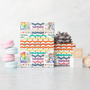 Papel De Regalo El arcoiris colorido y el Fiesta de unicornio