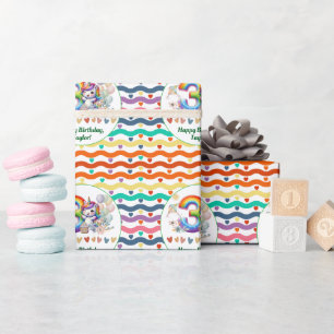 Papel De Regalo El arcoiris colorido y el tercer Fiesta de cumplea