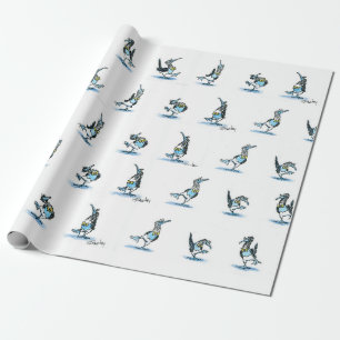 Papel De Regalo El baile de la pelota azul envuelta