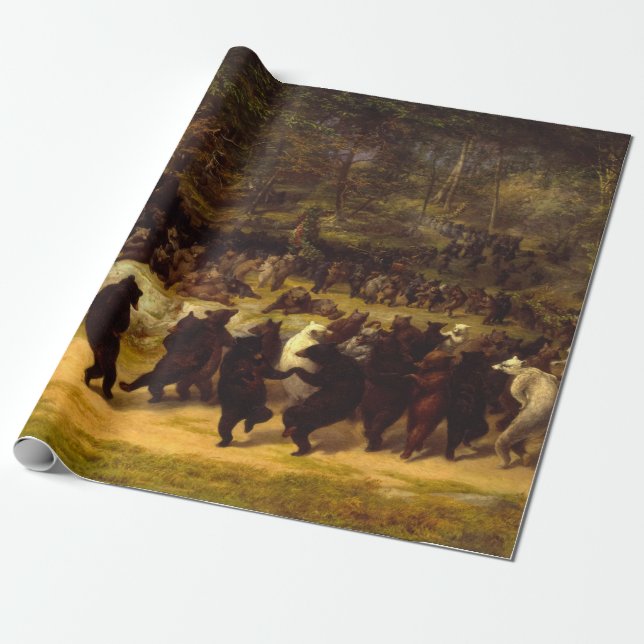 Papel De Regalo El baile del oso, 1870, de William Holbrook Beard (Desenrollado)