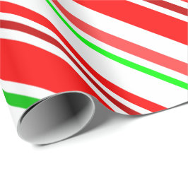 Papel De Regalo El bastón de caramelo raya festivo verde blanco