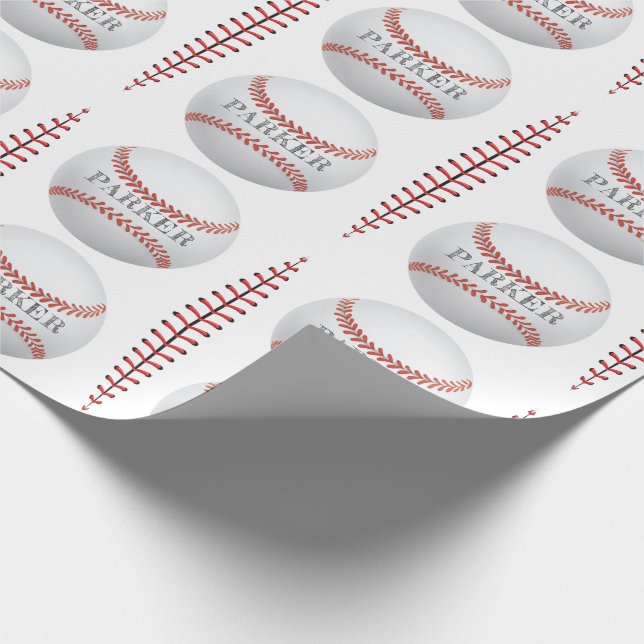 Papel De Regalo El béisbol personalizado (Esquina)