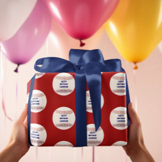 Papel De Regalo El béisbol personalizado