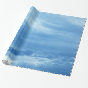 Papel De Regalo El blanco del cielo azul se nubla cielo de los