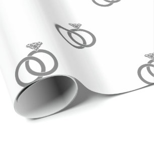 Papel De Regalo El Boda gris personalizable suena en blanco