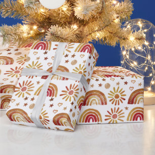 Papel De Regalo El boho arcoiris Cumpleaños Género Baby Shower neu