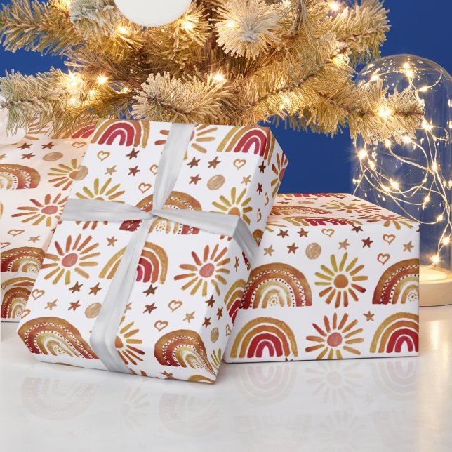 Papel De Regalo El boho arcoiris Cumpleaños Género Baby Shower neu (Vacaciones)