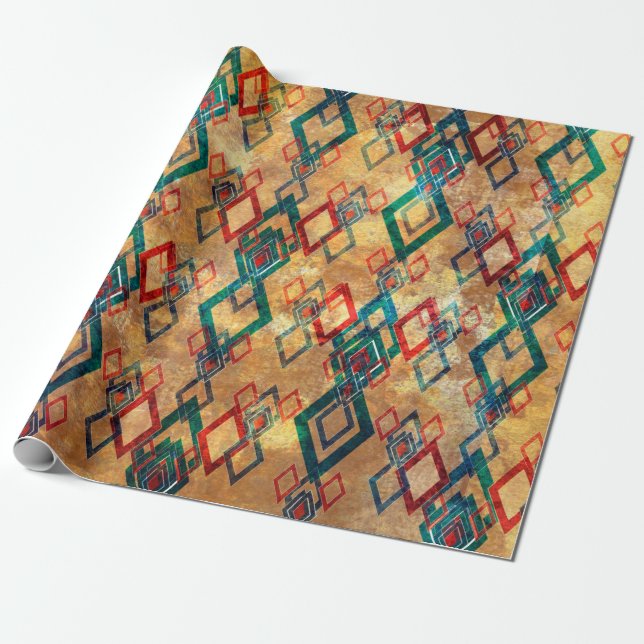 Papel De Regalo El boho étnico desmorona el viejo patrón. Impresió (Desenrollado)