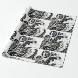 Papel De Regalo El brillante inverso floral