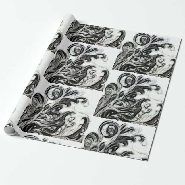 Papel De Regalo El brillante inverso floral (Desenrollado)