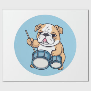 Papel De Regalo El Bulldog Bateria Ritmos y Bulldog Grooves 