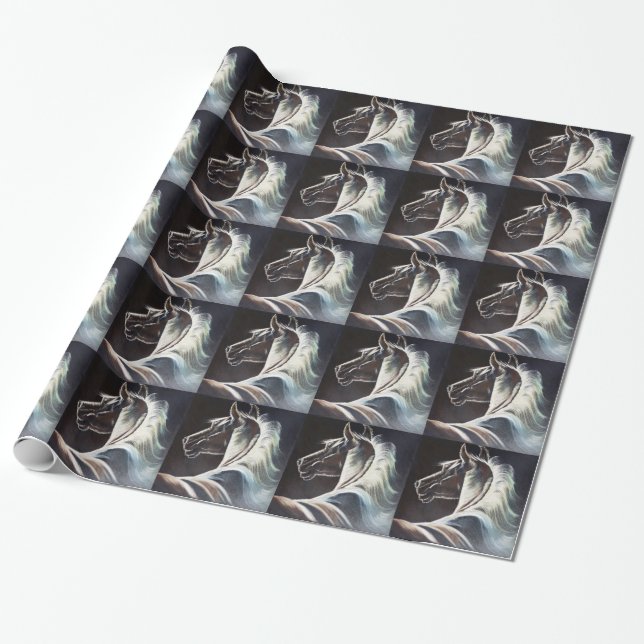 Papel De Regalo El caballo negro (Desenrollado)