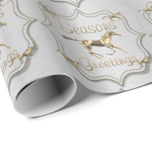 Papel De Regalo El caballo occidental del oro sazona saludos