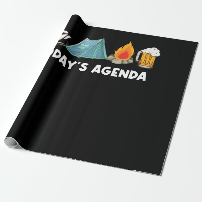 Papel De Regalo El café de la agenda de hoy Pop Up Camper Beer (Desenrollado)