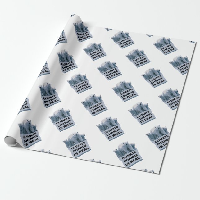 PAPEL DE REGALO EL CAMBIO CLIMÁTICO ES REAL (Desenrollado)