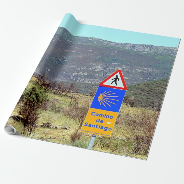 Papel De Regalo EL Camino de Santiago de Compostela, España, (Desenrollado)