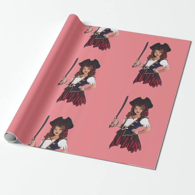 Papel De Regalo El Chica pirata divertido (Desenrollado)