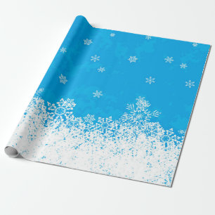 Papel De Regalo El cielo azul y la caída de los Navidades de nieve