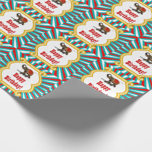 Papel De Regalo El circo del elefante embroma feliz cumpleaños de