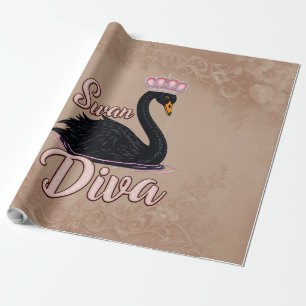 Papel De Regalo El cisne negro, reina del agua.