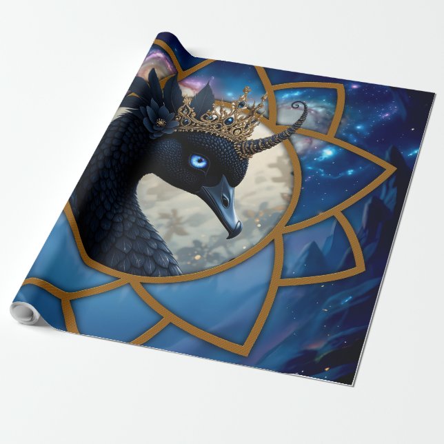 Papel De Regalo El cisne que guarda la luna.   (Desenrollado)