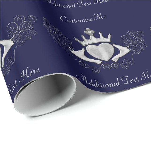 Papel De Regalo El Claddagh (Plata) (Esquina del rollo)
