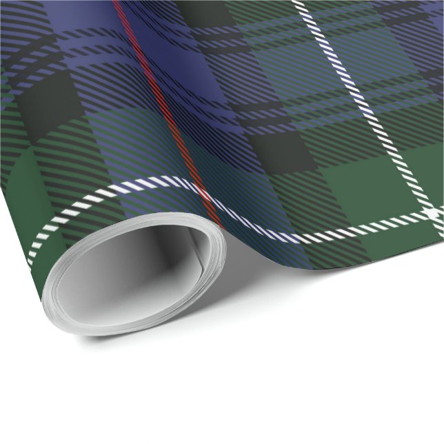 Papel De Regalo El clan ruso verde plaid Mackenzie Tartán (Esquina del rollo)