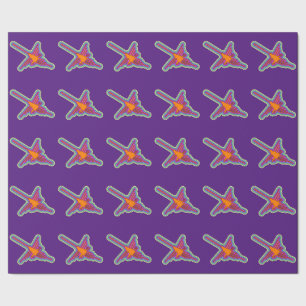 Papel De Regalo El colibrí de Nazca Perú dibujando en morado