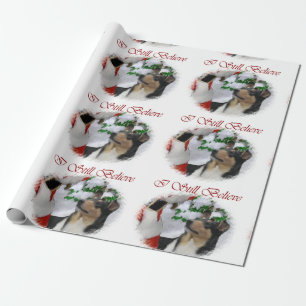 Papel De Regalo El collie liso resuelve el navidad de Santa