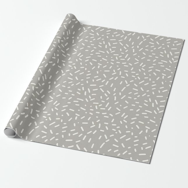 Papel De Regalo El confeti blanco roce en gris claro (Desenrollado)