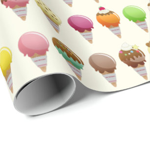 Papel De Regalo El cono de helado condimenta el modelo