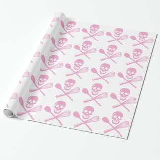 Papel De Regalo El cráneo y la cruz baten rosa